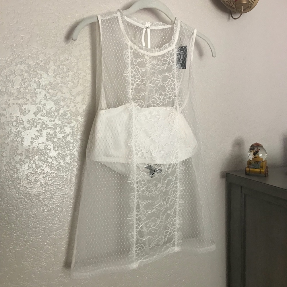 Express - Lace Shirt with Bandeau NWT